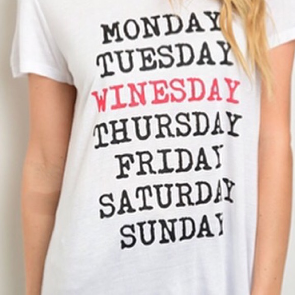 🎉SALE🎉"Winesday" cute casual wine tee - Picture 2 of 3