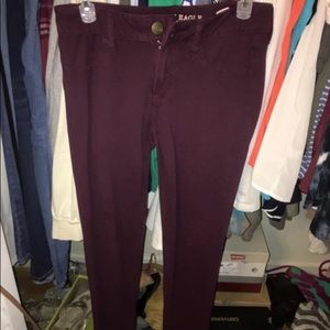 jeggings, cranberry color