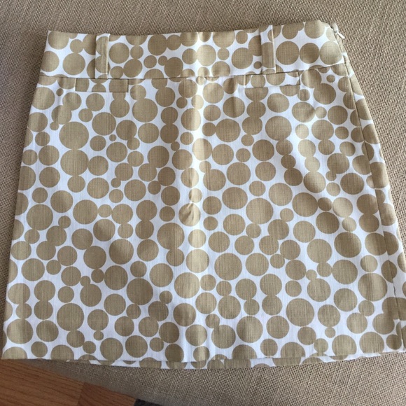 JCrew gold polka dot miniskirt