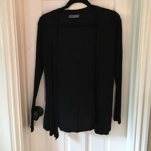 Casual black open cardigan
