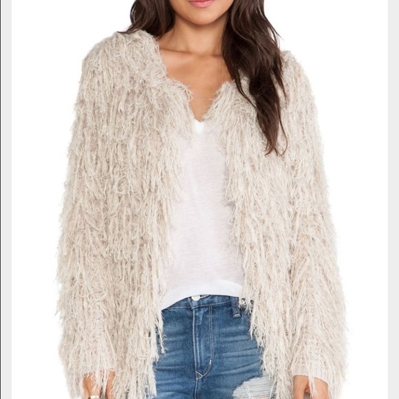 Free People Faithful Shaggy Jacket in cream
