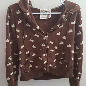 BLUE brand bunny rabbit print hoodie