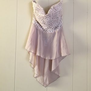 NWOT Lace + Sheer blouse