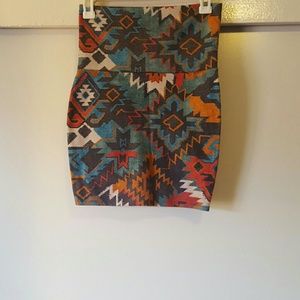 Aztec print mini skirt