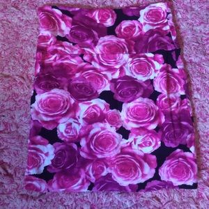 pink floral mini skirt