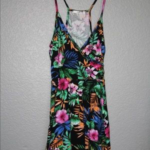 Hawaiian floral print dress