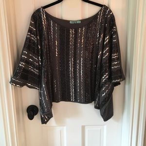 Sequin poncho top