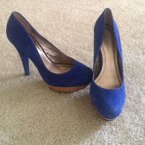 BCBG Royal Blue Suede Pumps