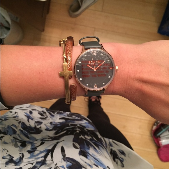 NEW SO CO GRAY LEATHER WATCH - Picture 2 of 3