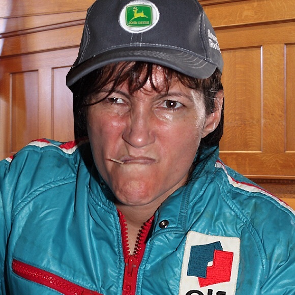 "Country Courtroom" Pink Hoop Earrings - Picture 2 of 5