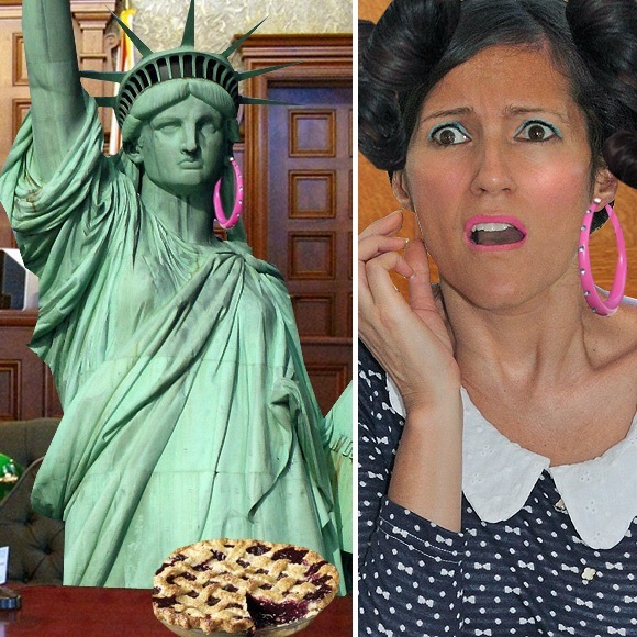 "Country Courtroom" Pink Hoop Earrings - Picture 4 of 5