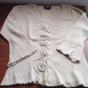 Lace fitted sweater so pretty on size large