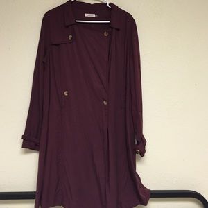 Boutique burgundy trench coat