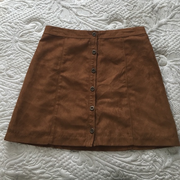 Chestnut suede skirt