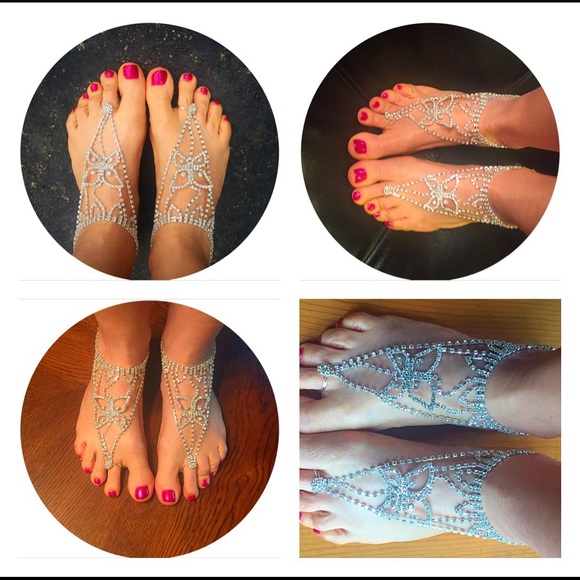 ❣LAST❣Pair 2 Butterfly Toe Anklets Beach Sandals - Picture 4 of 4