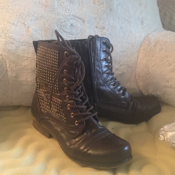 Studded combat boots
