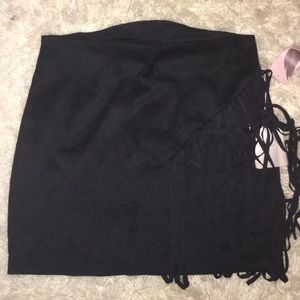 Black fringe skirt