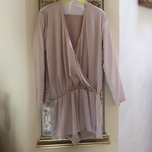 Beige Alexis Romper Silky