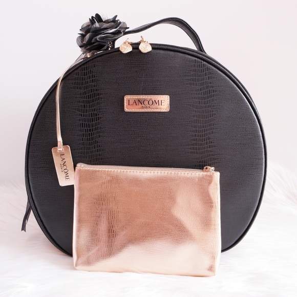Lancome Large Cosmetic Bag and Gold Clutch