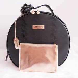 Lancome Large Cosmetic Bag and Gold Clutch