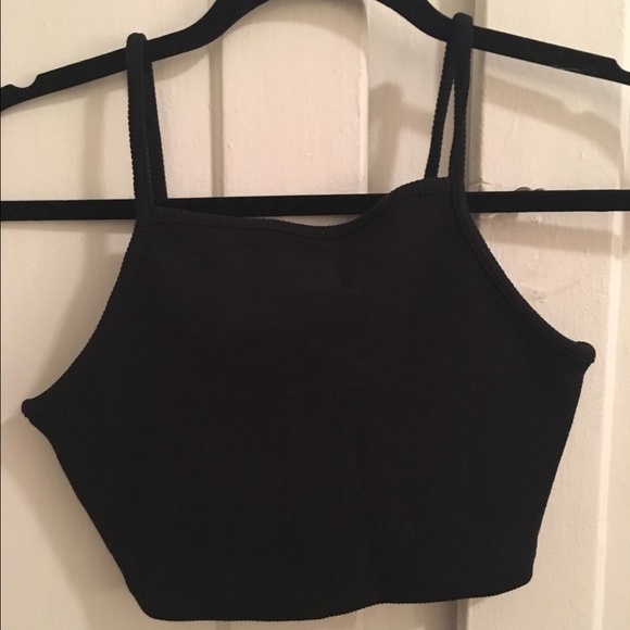 Topshop black crop top