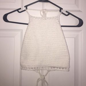 NEVER WORN White knit halter top