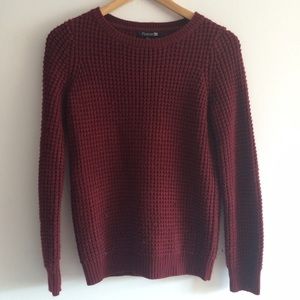 Forever 21 Maroon Chunky Knit Sweater
