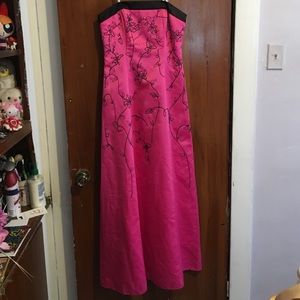 Pink and black prom dress
