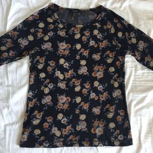 Forever 21 Black Floral Top