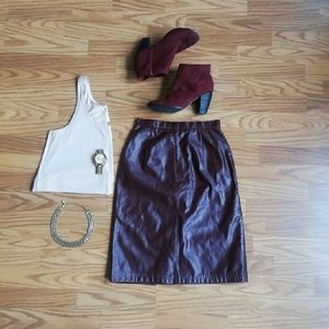 Vintage leather pencil skirt