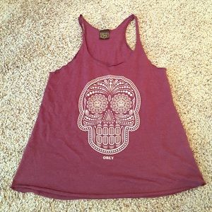 OBEY sugar skull tank top