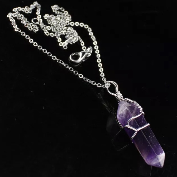 Purple Crystal Hexagon Necklace - Picture 1 of 1