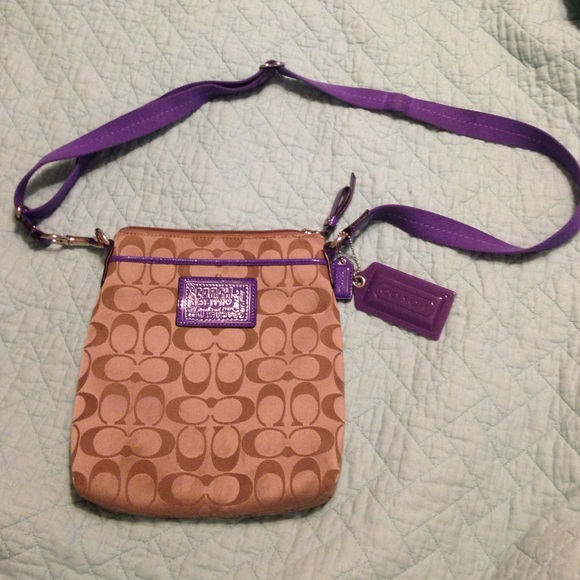 Authentic purple Coach cross body