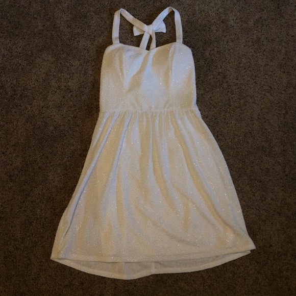 Short white sparkling dress