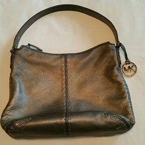 MK Silver Studded Shoulder Bag