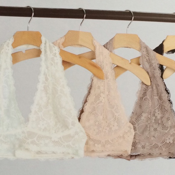 🍃💕Stretch Lace Halter Bralettes - Picture 1 of 4
