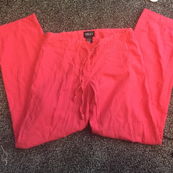 SOLD Linen pants coral