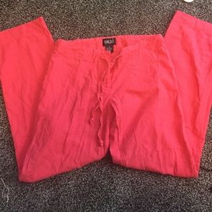 SOLD Linen pants coral