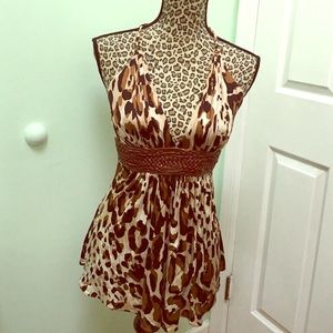 Sky halter top, leopard print
