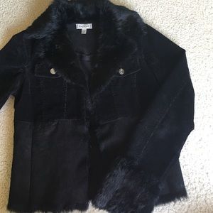 bebe velvet suede fur jacket