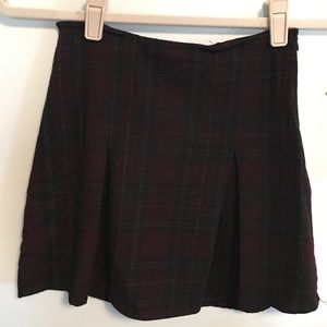 Plaid Pleaded Skirt