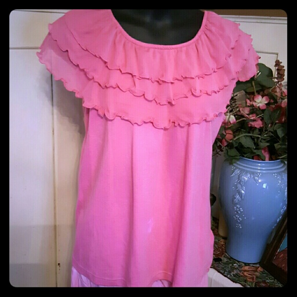 🌹SALE🌹DENIM 24/7 SLEEVELESS RUFFLE ROSE - Picture 1 of 3