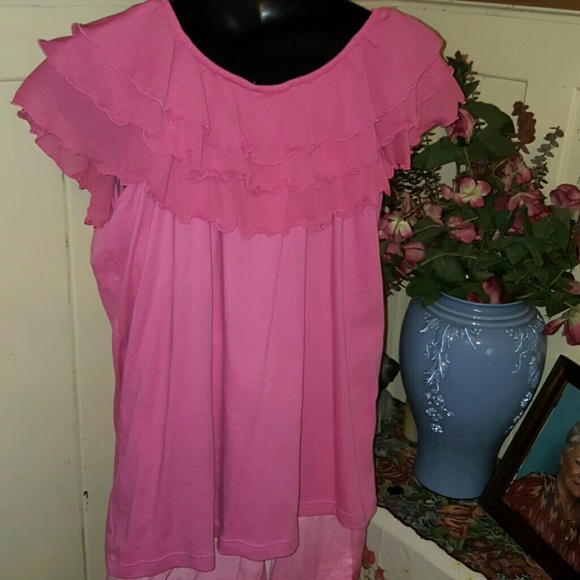 🌹SALE🌹DENIM 24/7 SLEEVELESS RUFFLE ROSE - Picture 2 of 3