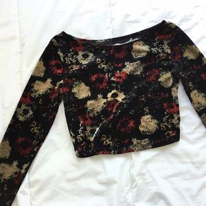 UO velvet cropped long sleeve