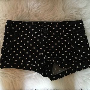 Black and white polka dot shorts