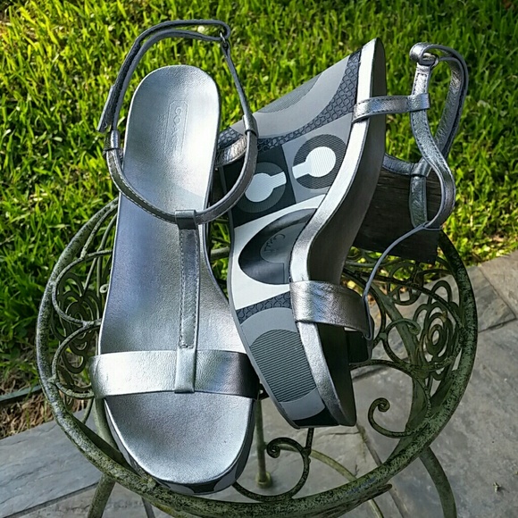 Pewter Coach Signature Wedge!!