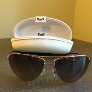 Dolce & Gabbana rose gold aviator sunglasses