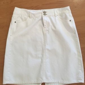 White jean skirt