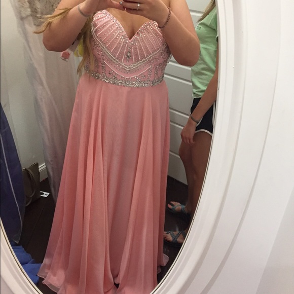 SHERRI HILL PROM DRESS LIGHT PINK - Picture 1 of 2
