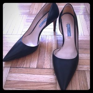 Prada Leather Point-Toe Pumps